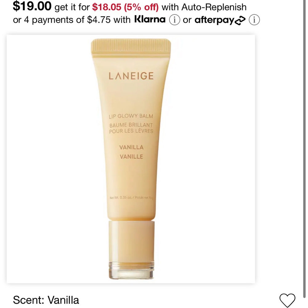 Laneige Vanilla Lip Glowy Balm